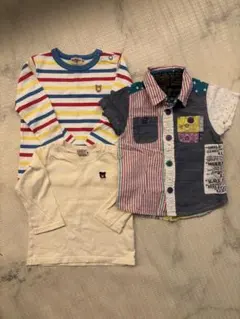 80 90cm ミキハウス長袖Tシャツ&柄物シャツ