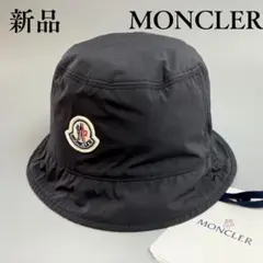 極美品　MONCLER バケットハット　帽子　ブラック　M 国内正規品 4K25 極美品 モンクレール バケットハット 帽子 ブラック M 国内正規
