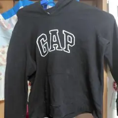 GAP 裏起毛ブラック フード付きパーカー