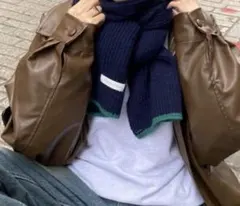 nugu hoop マフラー　ネイビー