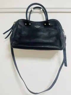 ケイトスペード 2way ショルダーバッグ レザー ストライプ ブラック