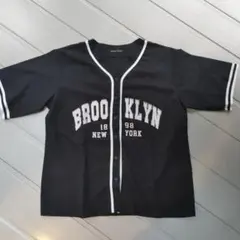 SHEIN ベースボールシャツ　ブラック　Ｌサイズ