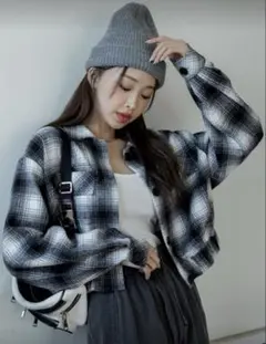 SHEIN トップス チェック柄 シャツ アウター