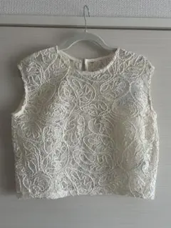 vis コードレースシアーノースリーブプルオーバー