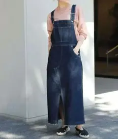 LE DENIM フロントスリットジャンパースカート【洗濯機使用可能】のサムネイル