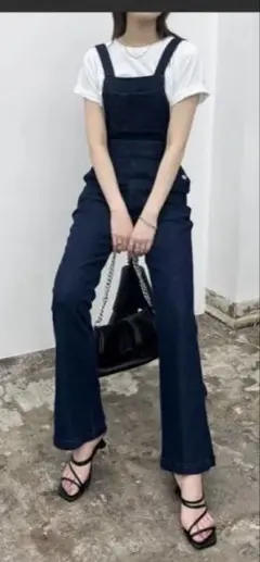 ダークブルー デニム サロペット