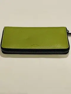 COACH ラウンドファスナー長財布 グリーン レザー