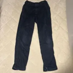 ユニクロ 裏起毛パンツ 長ズボン ネイビー 150