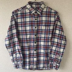 ユニクロ チェック柄 長袖シャツ ボタンダウン フランネルシャツ 150cm