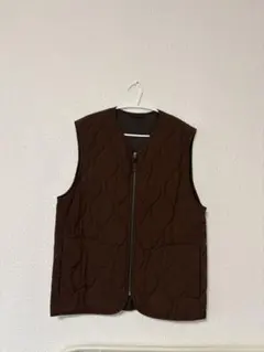 ブラウン キルティングダウンベスト