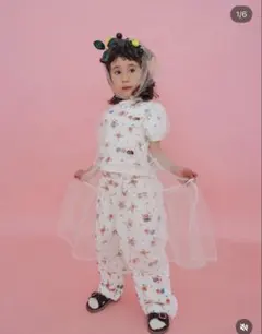 しまむら ソフトチーズ softcheese 花柄スウェットパンツ 100