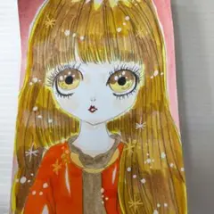 手描きイラスト1点物　硬質カードA6付 369