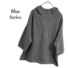 パーカー グレー M 半袖 レディース ゆったりサイズ