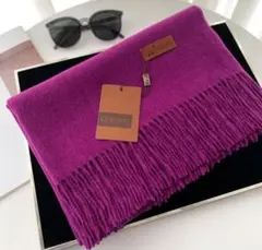 バラ色 定番上質大判 シンプル無地 カシミヤ混 ストール マフラー ユニセックス