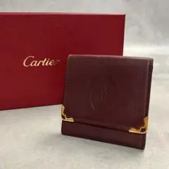 Cartier マストライン ボルドー レザー コインケース 9693 - メルカリ