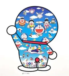 村上隆 × ドラえもん 版画「おすわりドラえもん 泣いたり笑ったり