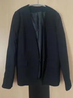 ノーカラージャケット ブラック