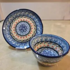 ポーリッシュポタリー　小鉢とプレートセット