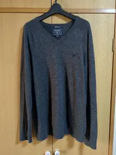 AMERICAN EAGLE OUTFITTERS グレー Vネックセーター
