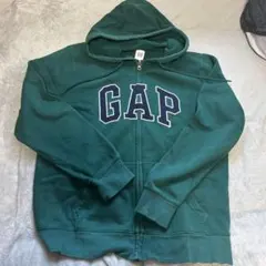 GAP ダークグリーン ジップアップパーカー