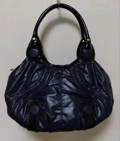 ネイビー ナイロン ハンドバッグ