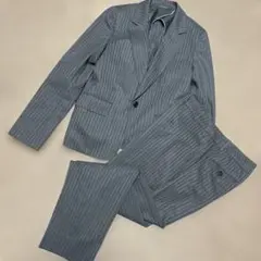 Nライン　プレシャス　グレー ストライプ レディース　パンツスーツ 上下セット