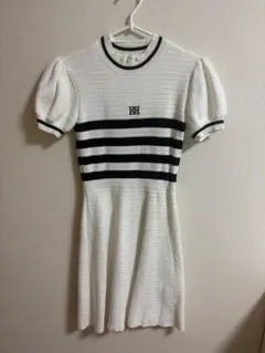 Darich ボーダーニットフレアミニワンピース