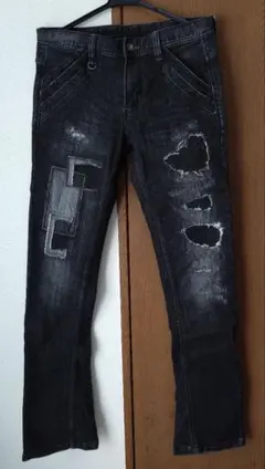 【美品】ニコルクラブフォーメン ブラックブーツカットデニム