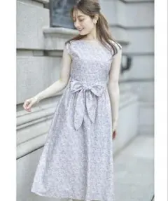 tocco closet スカラップ 花柄 ワンピース