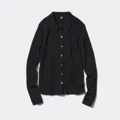 UNIQLO ユニクロ　紺色　ネイビー メリノリブポロカーディガン S