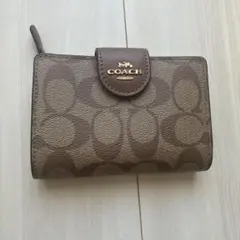 新品　正規品☆COACH コーチ　折り財布　 ライトブラウン　二つ折り財布
