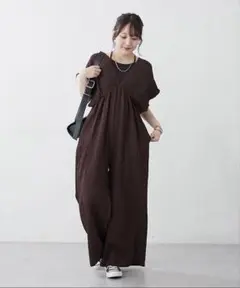 リマインドミーアンドフォーエバー 一枚で楽チン！シャーリングサロペット
