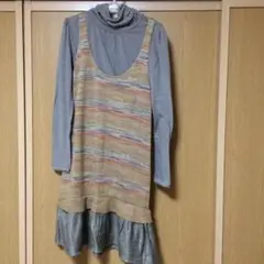 ミスティウーマン ミックスニットワンピース