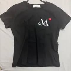ムセント ラブリッツミニハートロゴラウンドネック クロップド 半袖Tシャツ