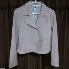 リランドチュール ショート丈 ライダース ジャケット スエード ピンク