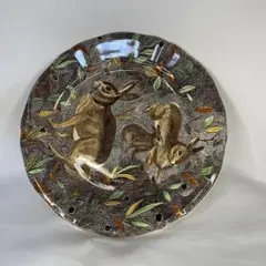 ジアン ランブイエ ラパン うさぎ ディナープレート26cm ／ハンドペイント 1930年代 ジアン ディナープレート ハンドペイント