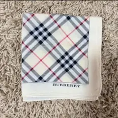 【未使用品】BURBERRY バーバリーロンドン　チェック　ハンカチ　綿100のサムネイル