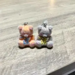 くま ミニチュアチャーム 2個セット めじるしアクセサリー フロッキー
