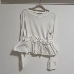 ZARA ペプラムトップス フリル シャツ ブラウス