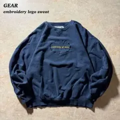 GEAR刺繍ロゴスウェット古着CBOYネイビー短丈unisexノームコア当時物