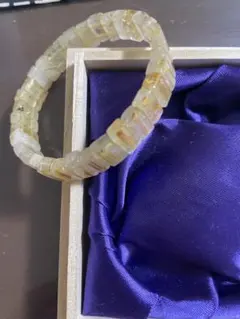 ルチルクオーツ　イエローブレスレット 木箱付き　バングル　6センチ