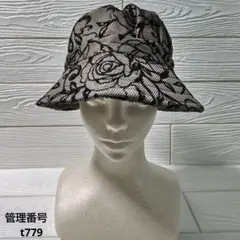 バケットハット　ブラウン　ブラック　花柄　スパンコール　シック　秋冬用