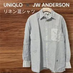 美品リネン混 UNIQLO JWAnderson ストライプシャツ 長袖 M相当