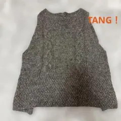 TANG ベスト ウール100%後ろ開きベスト ゆるかわベスト