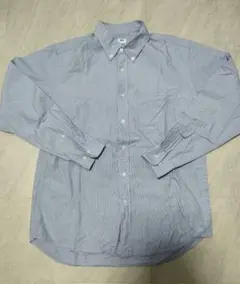 UNIQLO ユニクロ 長袖シャツ ボタンダウン ブルー ストライプ M