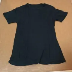 無印良品 さらっと綿メッシュ編み クルーネック半袖Ｔシャツ紳士L・黒のサムネイル