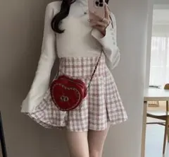 インパン裏地付ツイードチェックミニスカート[dk1278]