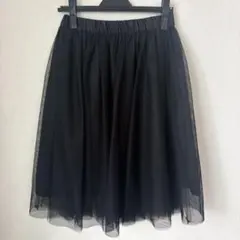 【極美品】LOWRYS FARM ローリーズファーム チュールスカート 黒のサムネイル