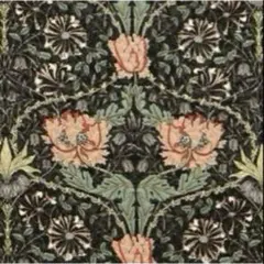 V&A モリス ハニーサックル　ブラック　オックス　生地　ハギレ