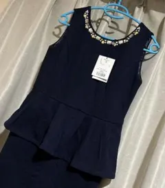 未使用☆Radyネイビー ペプラム ワンピース ノースリーブ